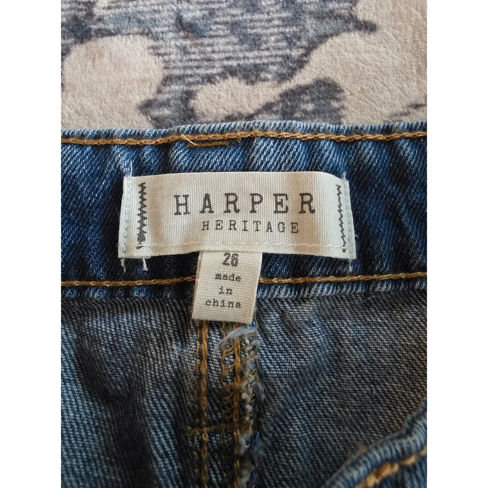 NWT Harper Heritage Womens Size 26 Denim Distressed 100% Cotton High Rise Shorts